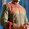 Classic Green Wedding Sherwani in Jamevar